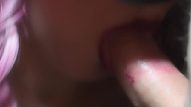 Close-Up Sensual Blowjob Leading to Massive Cumshot – Side Angle View